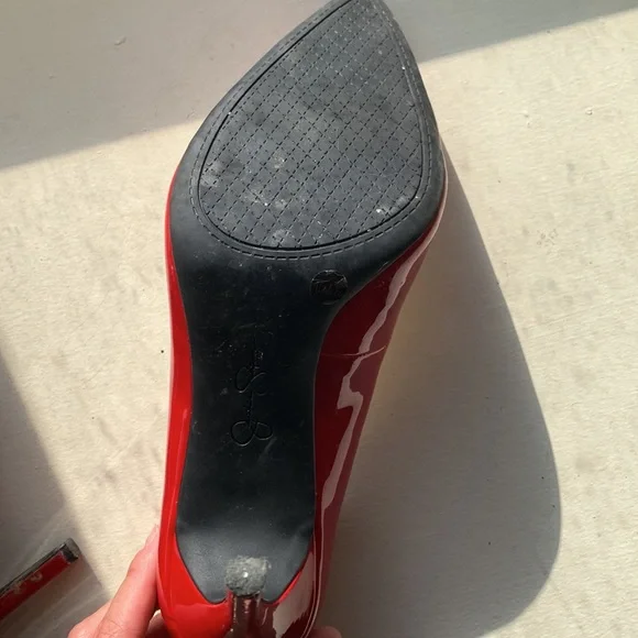 Bright Red Jessica Simpson High Heels - Picture 3 of 7